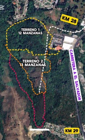Terreno en venta de 12 manzanas en KM 28 CAES